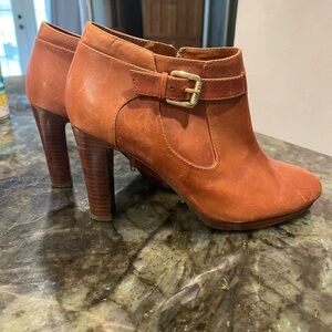 Lauren Ralph Lauren Brown Heeled Boots with Chunky Heel